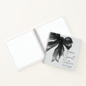 Carnet Black Bow Coquette Script Sweet 16 Guest Book Grey (Intérieur)