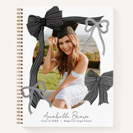 Carnet Black Bows Photo Graduation Guest Book (Devant)