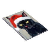 Carnet Black Cat | Christmas Painting Santa Hat (Côté Droit)