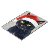 Carnet Black Cat | Christmas Painting Santa Hat (Côté gauche)