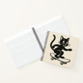 Carnet Black Cat Riding Skateboard (Intérieur)