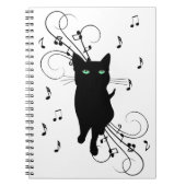 Carnet Black Cat Surrounded by Whispering Notes of Music (Devant)