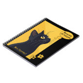 Carnet Black Cat Thought Bubble Custom Name (Côté gauche)