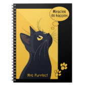 Carnet Black Cat Thought Bubble Custom Name (Devant)