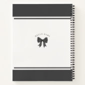 Carnet Black Coquette Bow Cadeau Fille Lettres Baby showe (Dos)