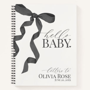 Carnet Black Coquette Bow Cadeau Fille Lettres Baby showe