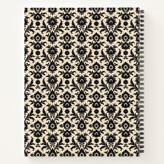 Carnet Black Damask on Sepia (Dos)