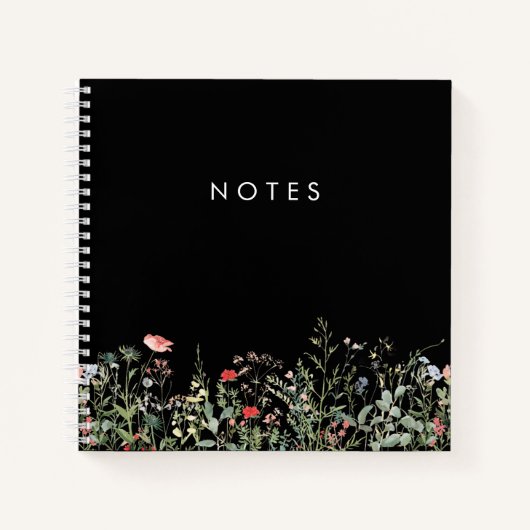 Carnet Black Fleur sauvage Meadow (Devant)