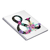Carnet Black Floral Moderne Ampersand Chic Rustique Pays (Côté Droit)