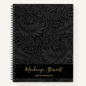Carnet Black Floral Pattern Sketchbook (Devant)
