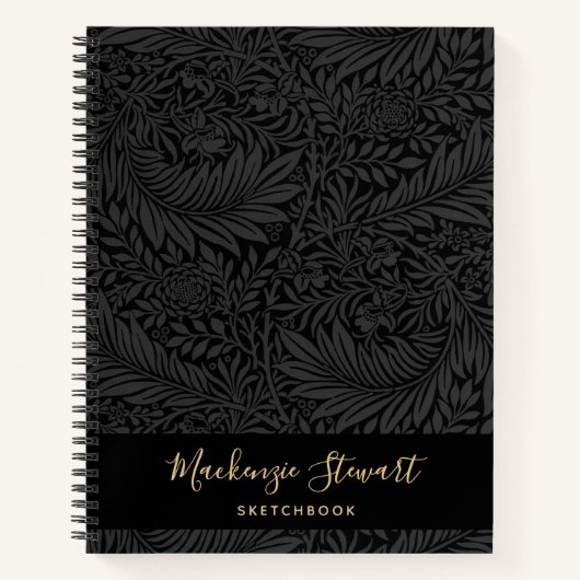 Carnet Black Floral Pattern Sketchbook (Devant)