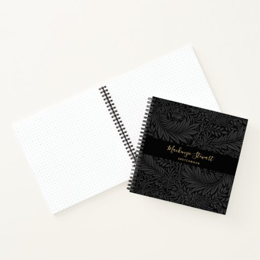 Carnet Black Floral Pattern Sketchbook (Intérieur)