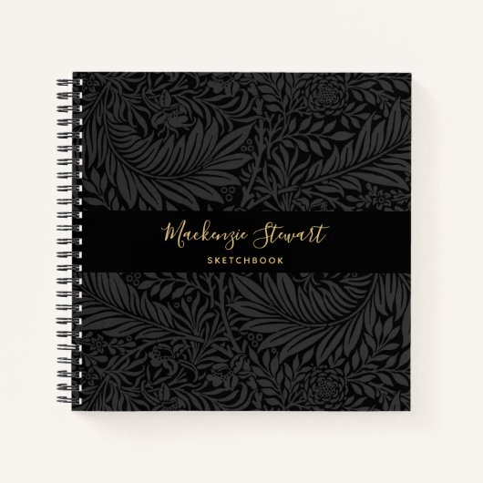 Carnet Black Floral Pattern Sketchbook (Devant)