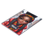 Carnet Black girl African American avec tresses (Côté gauche)