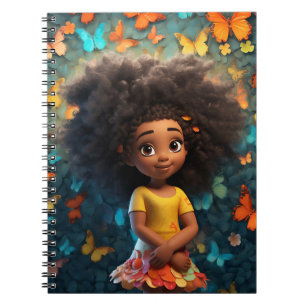Carnet Black girl magique mélanine peau brune filles fleu