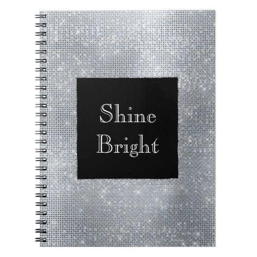 Carnet Black Glam Silver Glitzy Étincelle (Devant)
