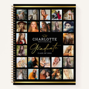 Carnet Black Gold 24 Photo Collage Invité