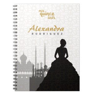 Carnet Black & Gold Arabian Quinceañera