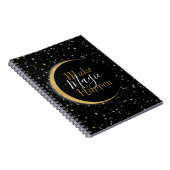 Carnet Black & Gold Céleste Lune Étoiles Lunaire Magie (Côté Droit)