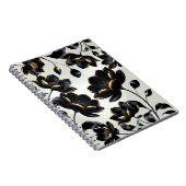 Carnet Black & Gold Floral Greige Elegant Dark Moody (Côté Droit)