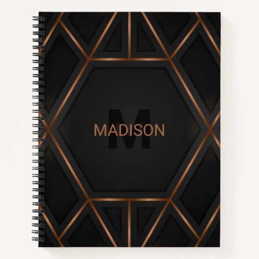 Carnet Black Gold Luxury Moderne Minimal Abstrait (Devant)