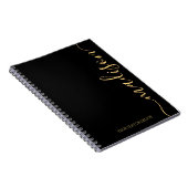Carnet Black Gold Name Monogram Initial Notebook (Côté Droit)