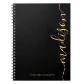 Carnet Black Gold Name Monogram Initial Notebook (Devant)
