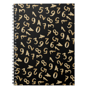 Carnet Black Gold Numbers Luxury Motif Chic Comptable