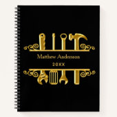 Carnet Black gold tools home repairs business (Devant)