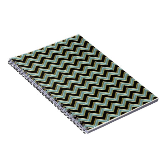 Carnet Black Gold Turquoise ZigZag (Côté Droit)