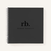 Carnet Black & Gray Minimal Monogram Clean Professional (Devant)