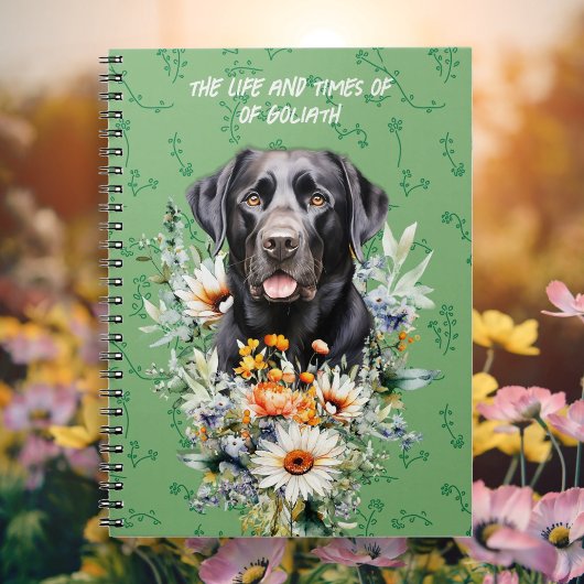 Carnet Black Lab Dogs Life and Times Custom Notebook