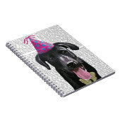Carnet Black Labrador Avec Casquette de fête (Côté Droit)