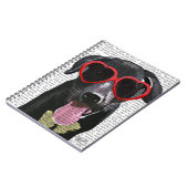 Carnet Black Labrador Avec Lunettes de soleil Coeur (Côté gauche)