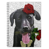 Carnet Black Labrador avec Roses 2 (Devant)