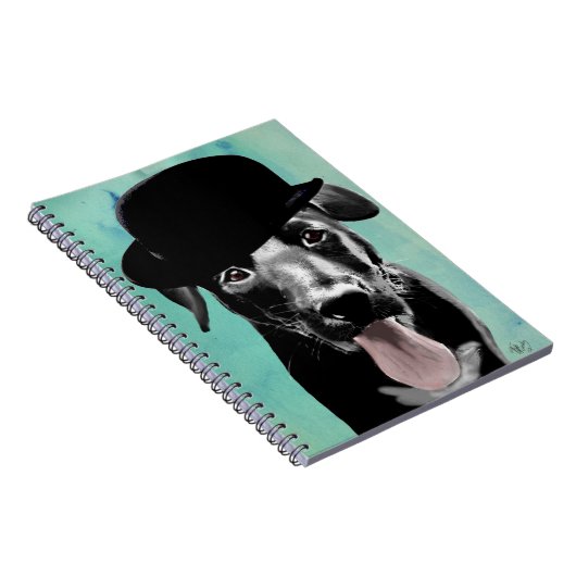 Carnet Black Labrador dans le Casquette Bowler (Côté Droit)