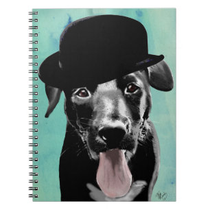 Carnet Black Labrador dans le Casquette Bowler