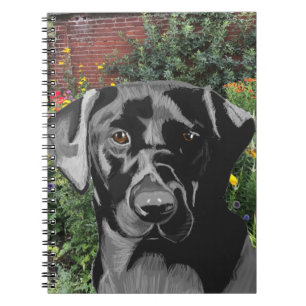 Carnet Black Labrador dans le jardin