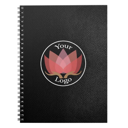 Carnet Black Leather Custom LOGO (Devant)
