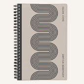 Carnet Black Lombard Wavy Lines Modern Custom Notebook (Recto)