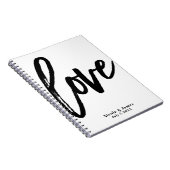 Carnet Black LOVE Modern Brush Script Mariage Planning (Côté Droit)