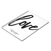 Carnet Black LOVE Modern Brush Script Mariage Planning (Côté gauche)