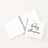 Carnet Black Modern Simple Script Baby Shower (Intérieur)