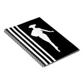 Carnet Black Modern Stripes avec Silhouette de mode (Côté Droit)
