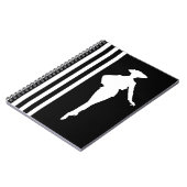 Carnet Black Modern Stripes avec Silhouette de mode (Côté gauche)