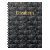 Carnet Black Onyx Tiled Pattern Name Monogram (Devant)