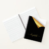 Carnet Black or déchirer moderne élégant monogramme (Intérieur)