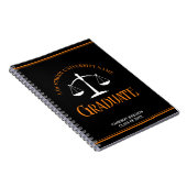 Carnet Black Orange Law School Custom Graduation Cadeau (Côté Droit)