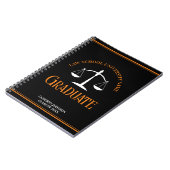 Carnet Black Orange Law School Custom Graduation Cadeau (Côté gauche)