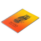 Carnet Black Owl sur jaune et orange ombre arrière - plan (Côté gauche)